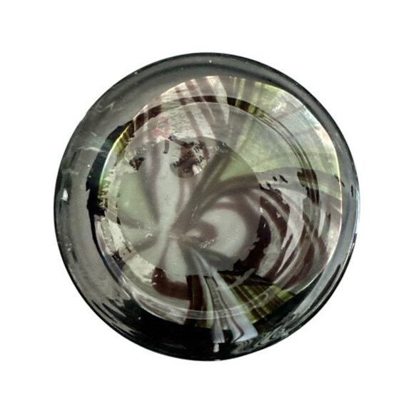 Murano Glassware Tall Brown White Blue Hand Blown Glass Vase - Picture 7 of 10